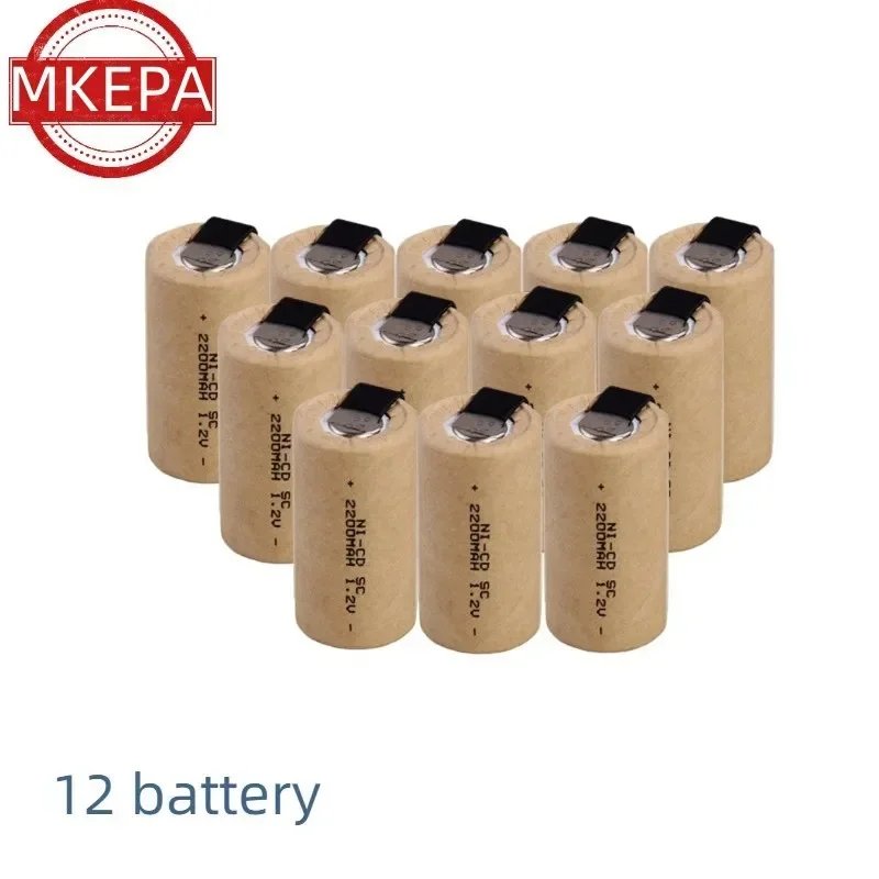 Wkrętak wiertarka elektryczna baterie SC 1.2V 2200mAh Sub C akumulator Ni-Cd z zakładką elektronarzędzie ogniwa NiCd SUBC: Niebieski