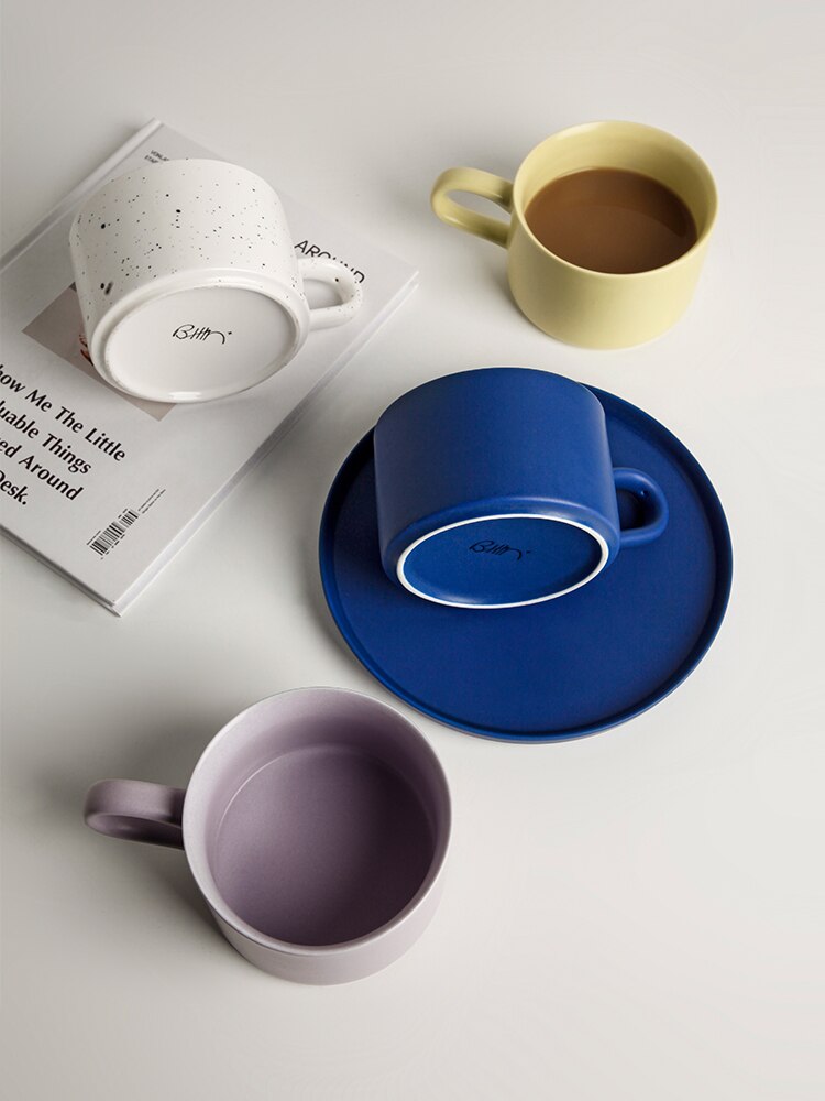 Porcelain Coffee Cup Saucer Set Cappuccino Modern On-glazed Eco Friendly Cup And Saucer Filizanki Do Kawy Drinkware BD50CS