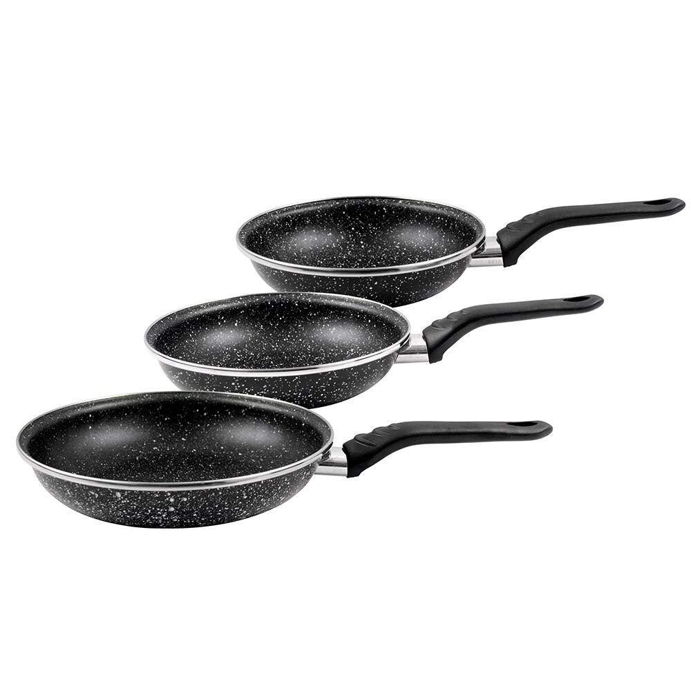 Set Set Van 3 Verglaasde Stalen Pannen Met Anti-aanbaklaag In (18/22/26) cm O (20/24/28) Cm