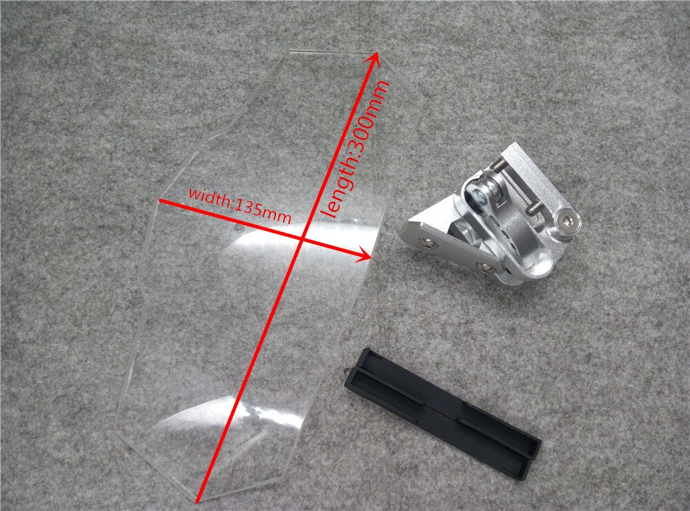 Universal Transparent Upper Outer Windshield Air Wind Deflectors Windscreen Bracket Set Adjustable for Motorcycle