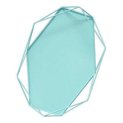 Plateau de forme géométrique macaron | Outils à gâteau de couleur pour le dessert, décoration de table basse, rangement de parfum/maquillage/bijoux: Bleu ciel