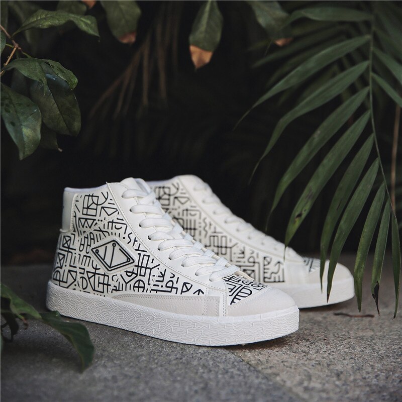 Färgglada målade skateboardskor för män som andas hip hop street skor sport fritid promenadskor chaussure homme