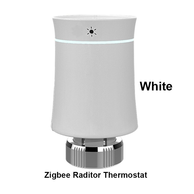 Batteria 3.0V TUYA TRV Zigbee termostato valvola intelligente per riscaldamento a pavimento collettore gateway funziona con Alexa Google casa: bianca Valve