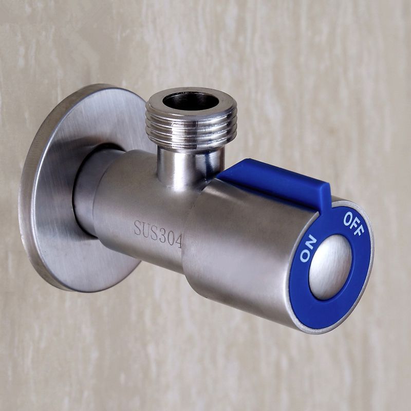 Stainless Steel G1/2 Thread Angle Valve Cold or Water Triangle Valve Filling Valve Toilet Sink Water Heater Bathroom Tool: Blue