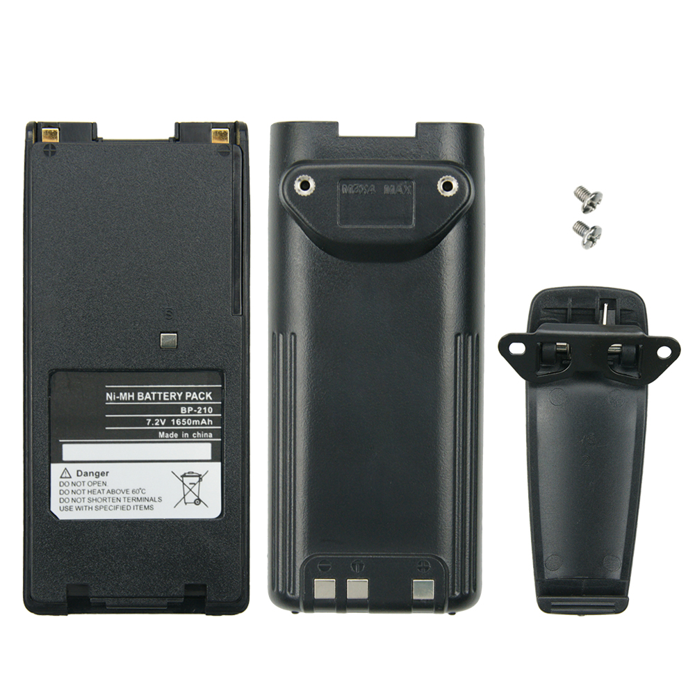 Batteria radio bidirezionale sostitutiva da 1650 mAh BP-209 BP-210 BP-222 BP-209N BP-210N BP-222N per radio ICOM IC-F11 IC-F21 IC-V8: nero