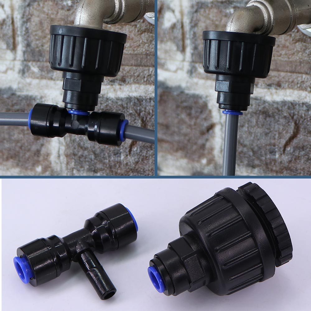 1/4" Tuinirrigatiebesproeiingssysteem Druppelaar met 8 gaten 180 ° Bend Verstelbare Sprinkler Quick Push Slip Lock Outdoor Drip Sproeiers