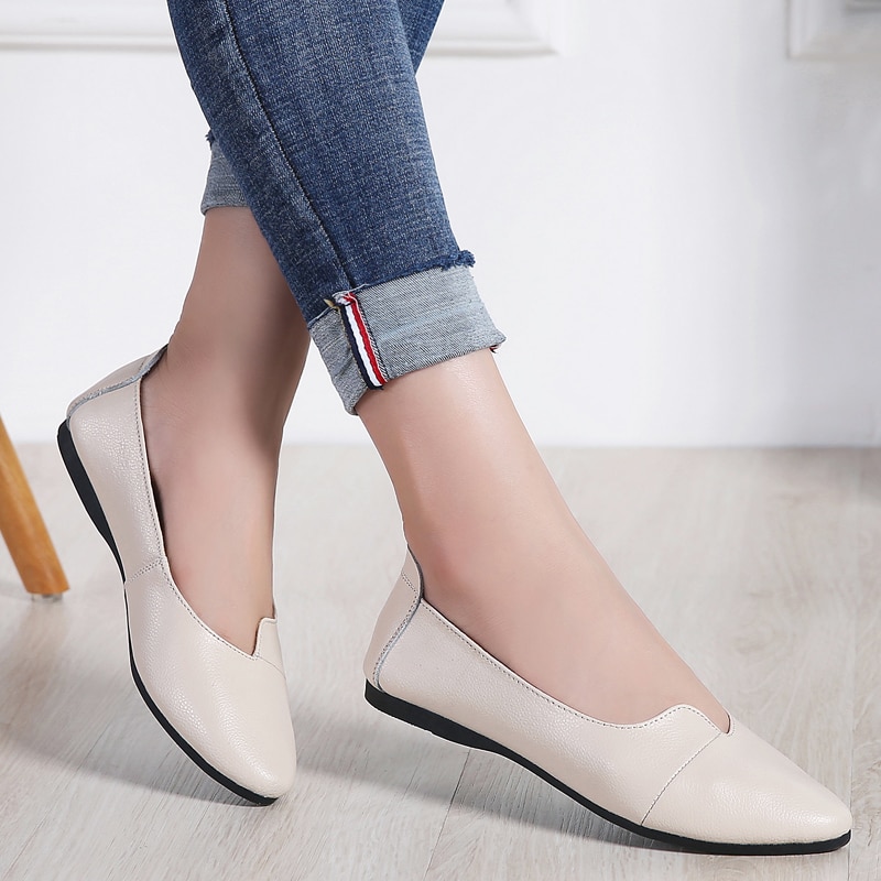 Women Shoes Flats Leather Sneakers Women Female Comfortable Casual Walking Footwear Large Size Loafers Shoes Women