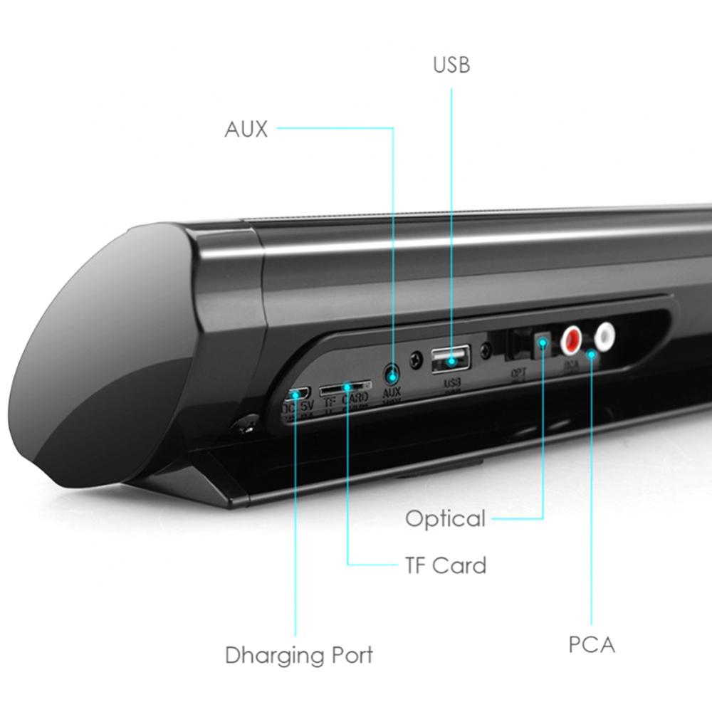 Bluetooth 5.0 Draadloze Speaker Tv Soundbar Tf Fm Radio Stereo Luidspreker Home Theater Muur Gemonteerde Geluid Bar Muziekspeler