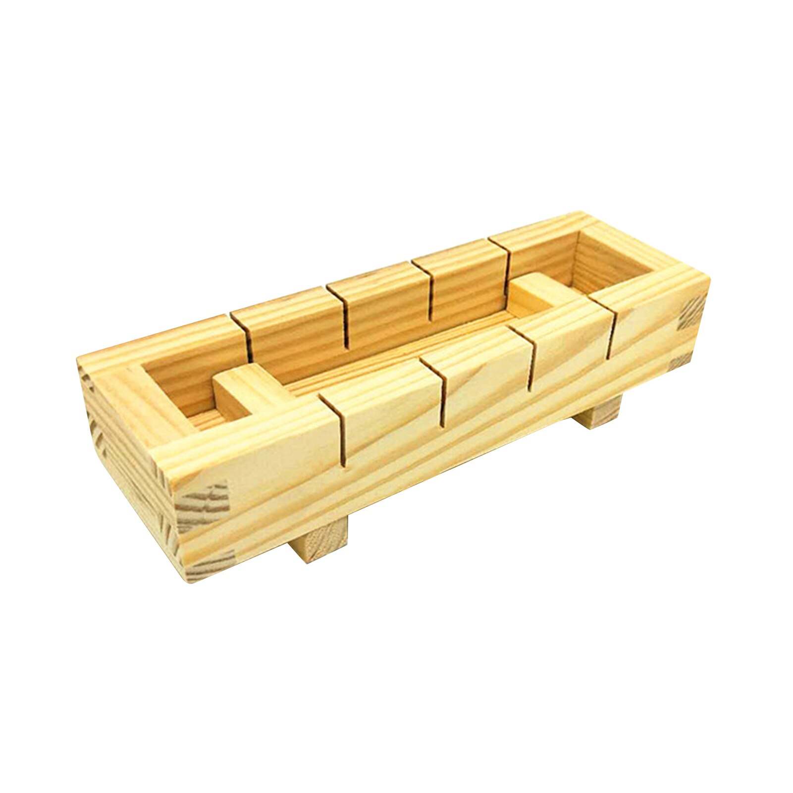 Bamboo Wooden Rectangular Sushi Press Mold Box Sushi Making Kit DIY Sushi Rice Roller Molds Sushi Kitchen Making Tools: New style with groov
