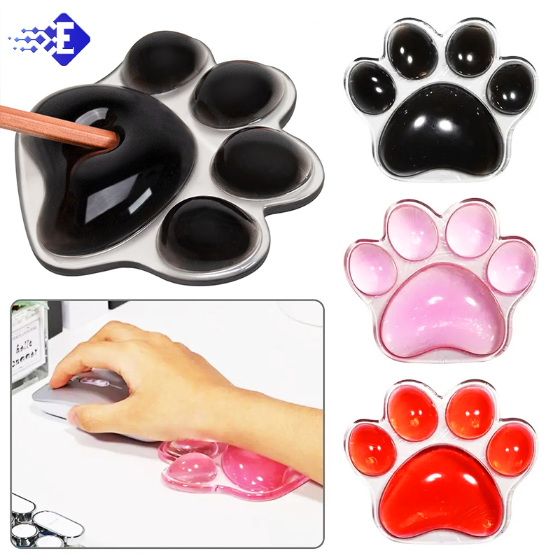 Kattenpoot Schattige Muis Pols Ondersteuning Pad Computer Muis Hand Pols Rust Cartoon Pijnverlichting Antislip Base Thuis Kantoor Siliconen Pad
