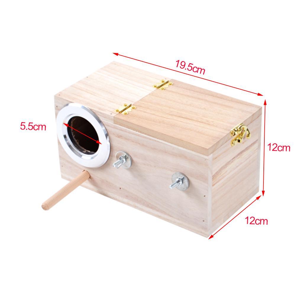 1PC Wooden Bird Breeding Box Small Nesting Box Hatching Box Cage Bird Finch Parrot For Parakeets Budgies Case E4M5