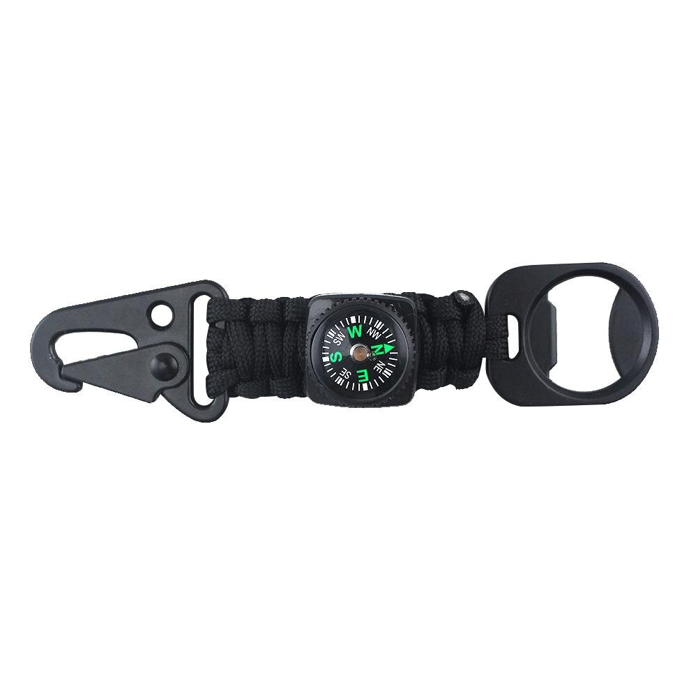 Durable Parachute Cord Keychain Delicate Braided Umbrella Bracelet Outdoor Rescue Parachute Cord Rope Compass Keychain: Default Title