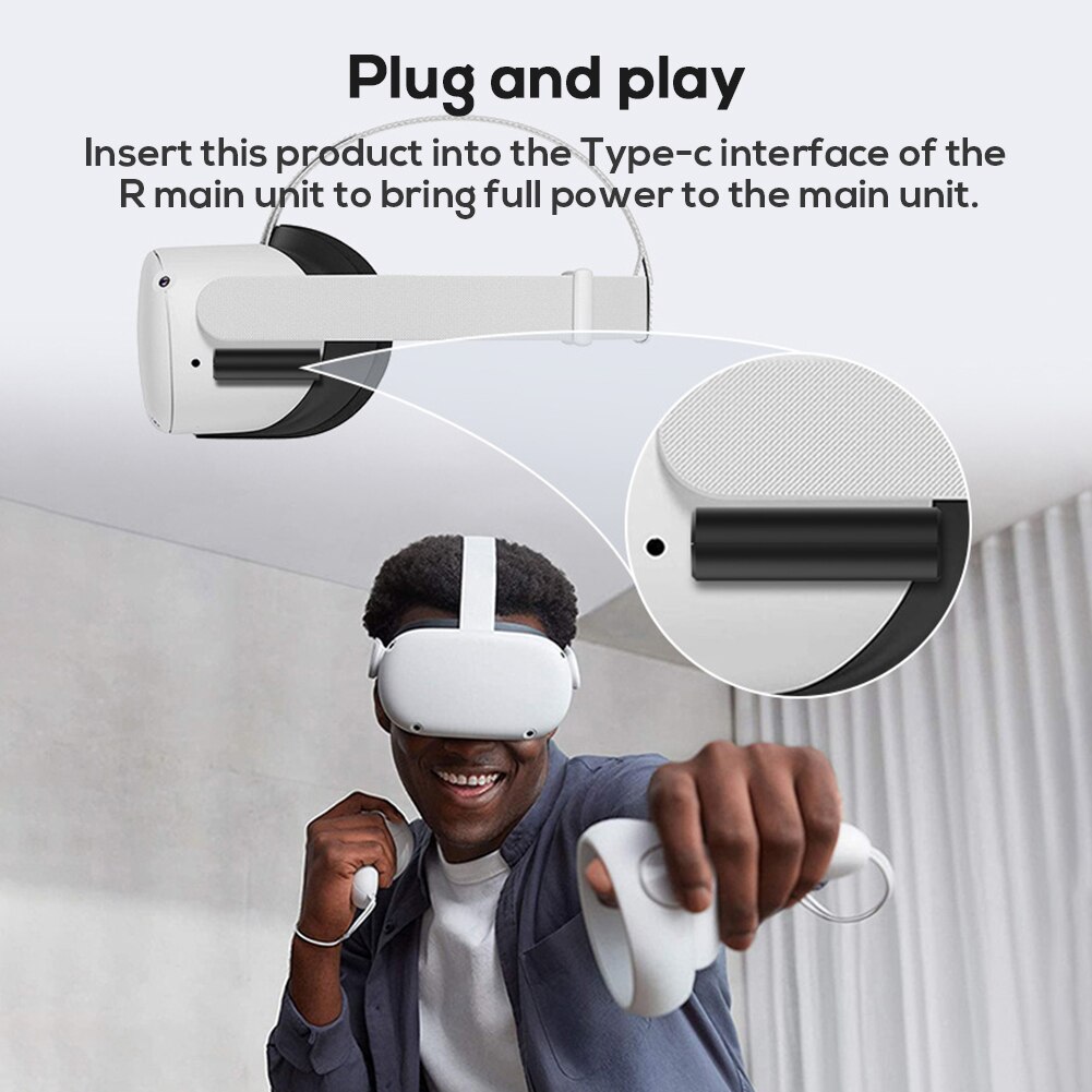 3000mAh Power Bank Emergency Charger Type-C For Oculus Quest 2 Capsule Portable VR Glasses Battery Pack Charging Accessories
