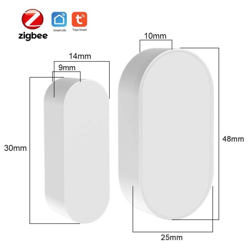 Tuya Zigbee Door Sensor Mini Magnetic Garage Door Window Opening Sensor Open / Close Home Security Alert Security Alarms: Default Title