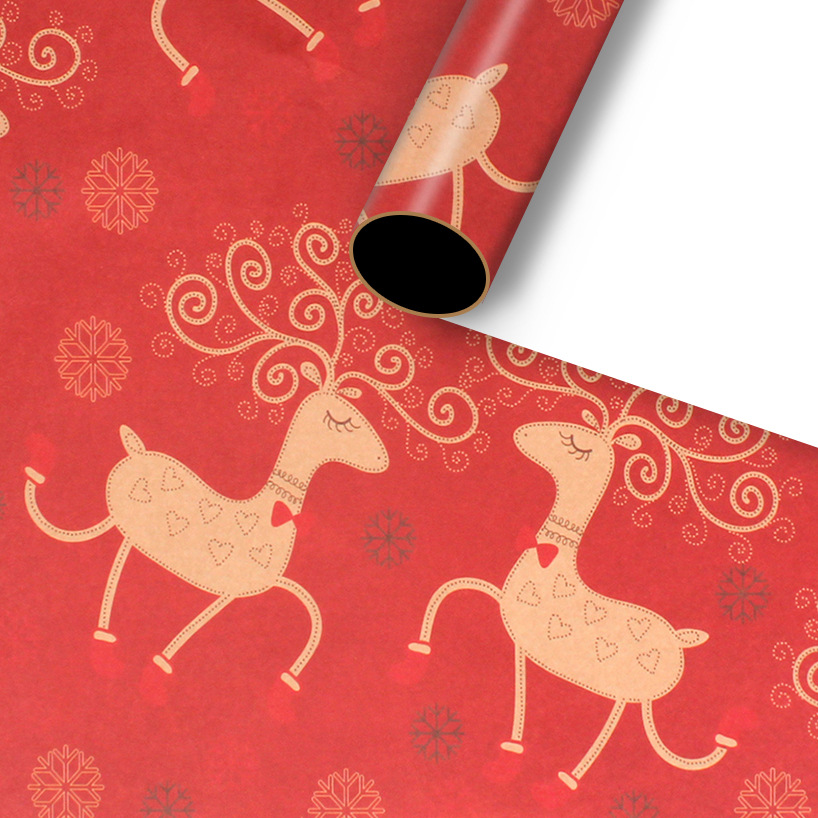 50*76cm Classic Christmas Wrapping Paper Elk Green Decoration Wrap Artware Kraft Packing Paper Vellum Paper Origami Paper: plum