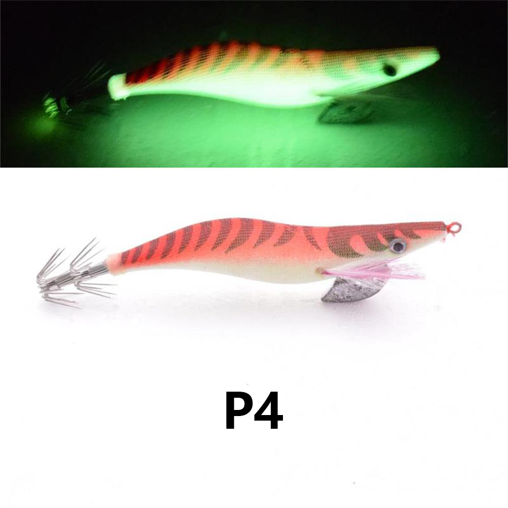 1 pieza de cebo luminoso para camarones de madera, equipado con anzuelo de calamar, cebo artificial para camarones de agua salada y agua dulce: Azul marino
