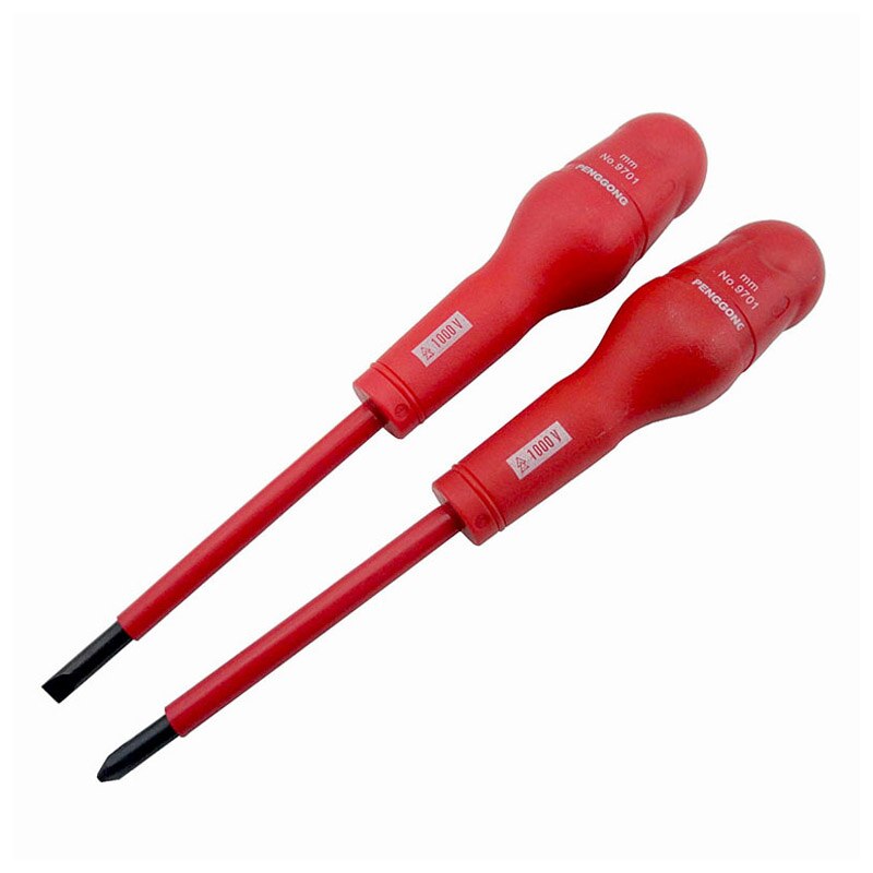 (1pcs) 3-6mm Phillips Slotted Screwdriver Insulated Screwdrivers Cross Flat Screwdriver Magnetic Tip Screw Driver Repair Tool
