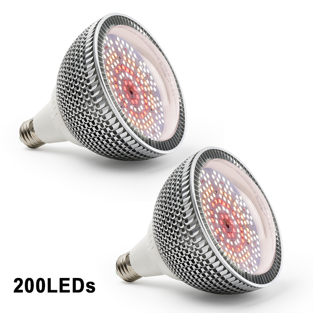 2Pack 150W LED Wachsen Licht Birne Volle Spektrum Fitolamp Anlage Wachsen Lampe E27 LED Beleuchtung für Blumen Pflanzen innen Wachsen Kasten: Weiß