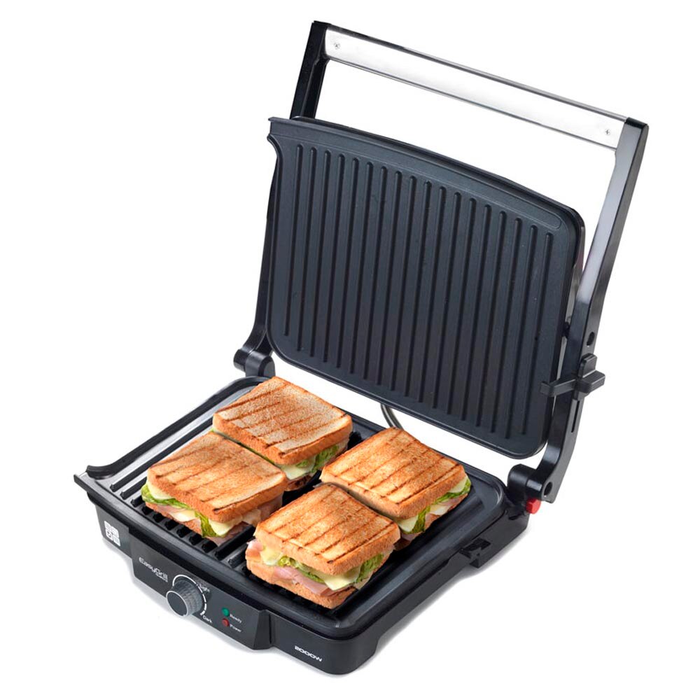 Easygrill Quatro Contact Grill Ijzer, 2000W, Extra Grote, Sandwichera, Broodrooster, Milieuvriendelijke, Anti Slip