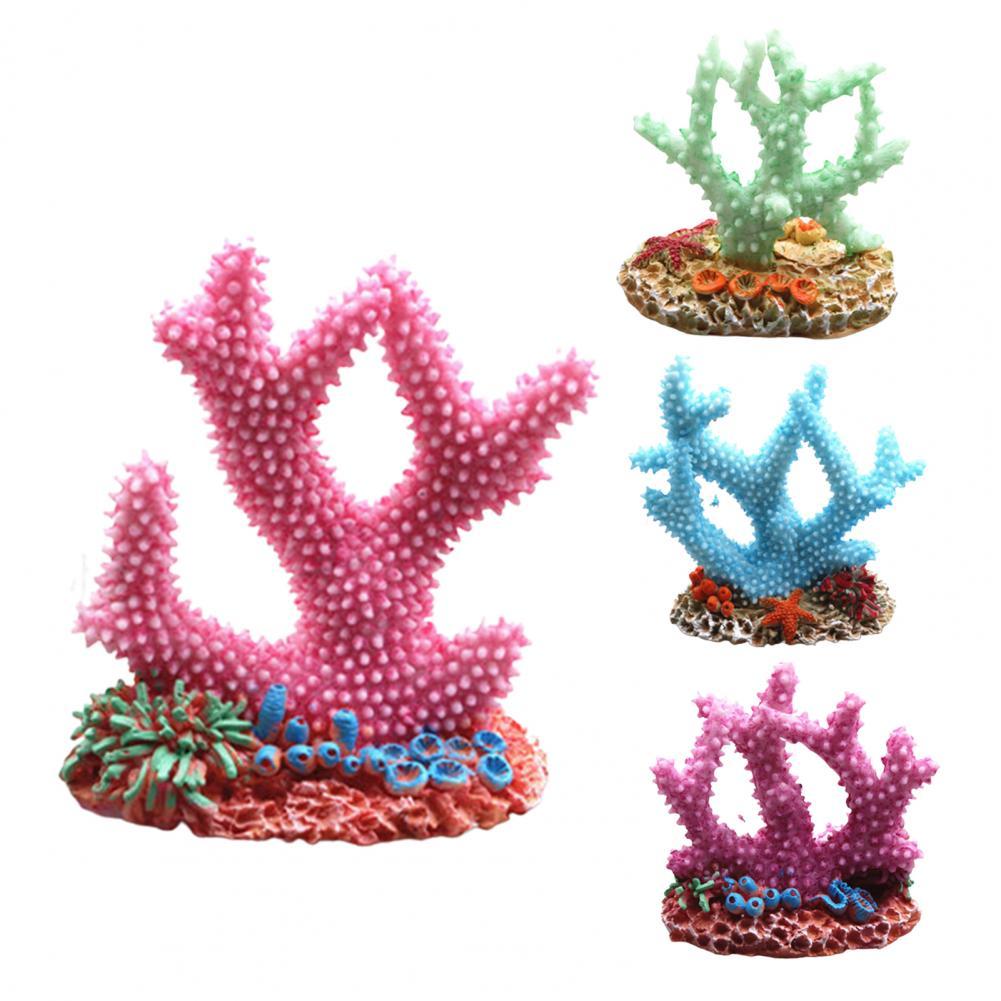 Piedra de Coral Artificial para acuario, ornamento colorido para pecera, Accesorios para tanque