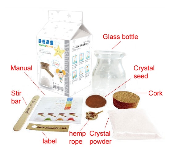 DIY Wachsenden Wünschen Wachsen EINE Kristalle Magie Wishing Kristall Kit Kinder Magische Wünsche Glas Spielzeug Weihnachten Pädagogisches Für Kinder