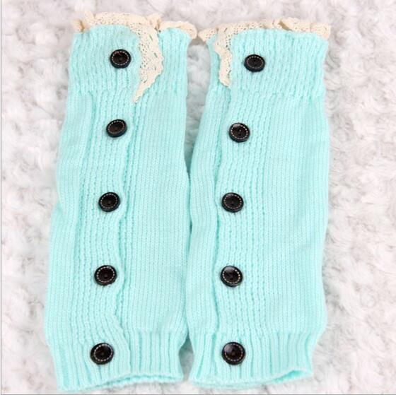 1 Paia Bambine Maglia Scaldamuscoli con Pizzo, ragazze Scaldamuscoli con Bottoni, può indossare venire avvio calzino