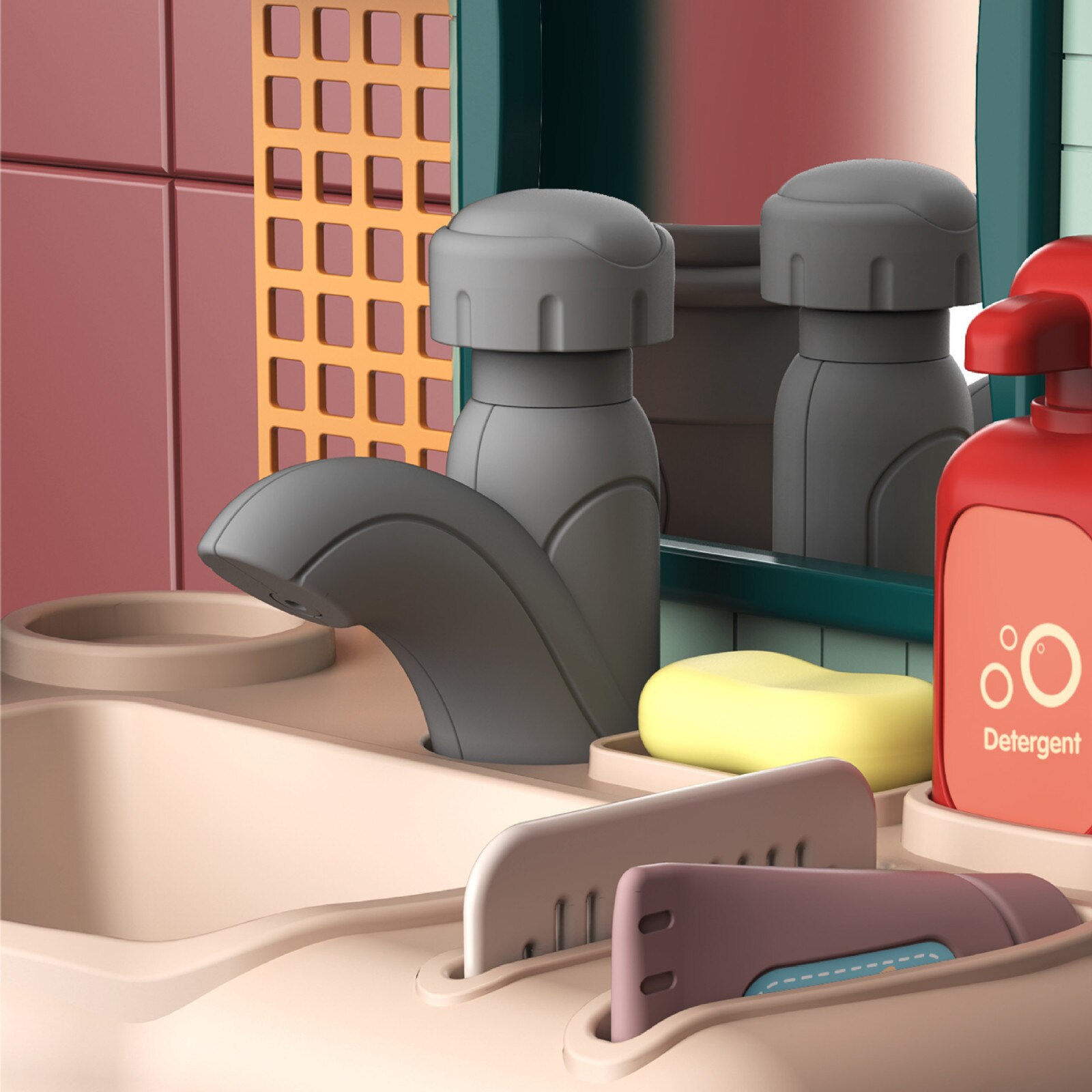 DeAO Speelgoed Keukenwasbak - Met Water Simulatie, Roze