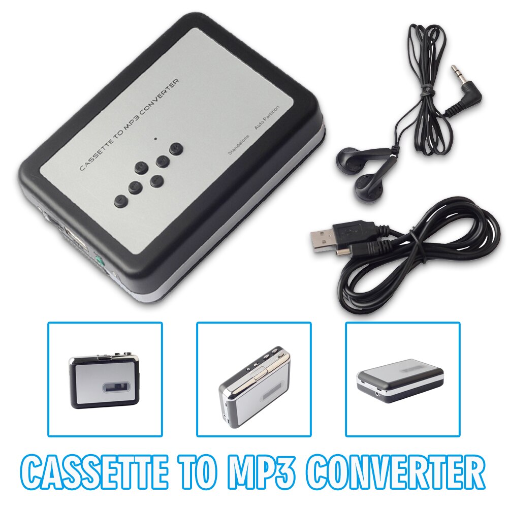 Pohiks 1pc Cassette to MP3 Converter Portable USB Audio Recorder Capture Box Music Player