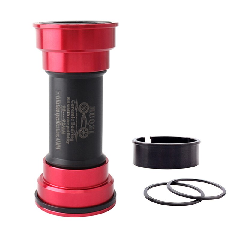 Muqzi keramiske lejer bundbeslag  bb90-92 passende landevejs mountainbike 41mm trykpas akse vandtæt  bb 22 24mm kranksæt: Rød