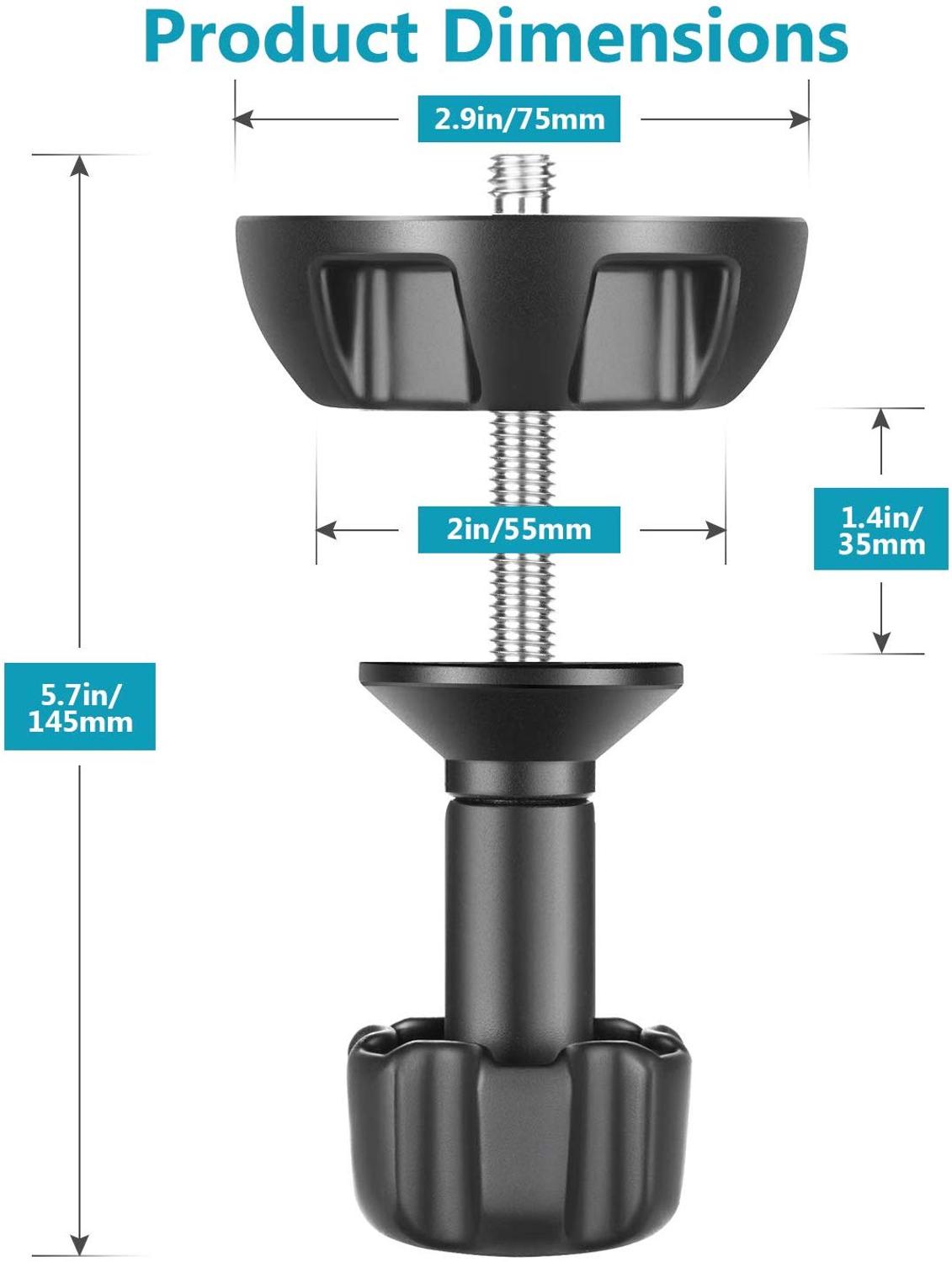 75mm Bowl Adapter, Metal Half Ball Flat to Bowl Adapter Convert with 3/8-inch Screws Mount on Tripod and Fluid Head fr Manfrotto