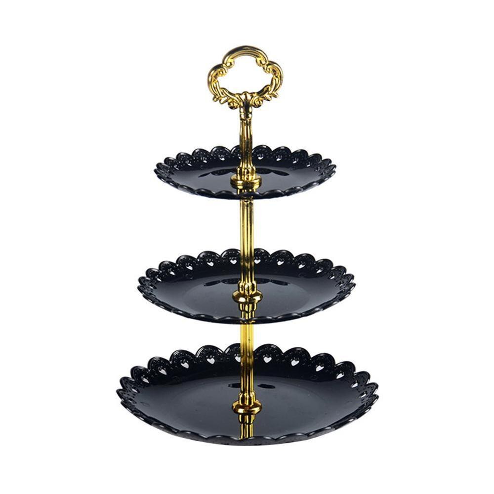 Three-Layer Celebration Party Wedding Display Stand Wedding Display Stand Celebration Party Dedicated: Black