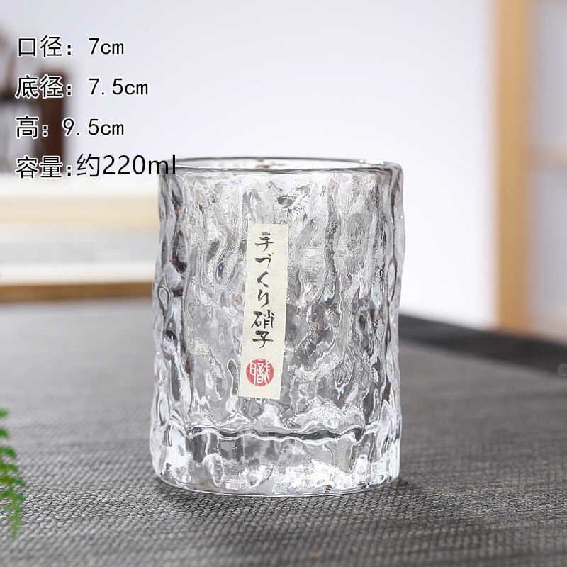 Hand-made Japanese Hammered Foreign Wine Glass Whiskey Glass Home Beer Glass Crystal Glass Cup Drinkware Bar Beer Mugs: A