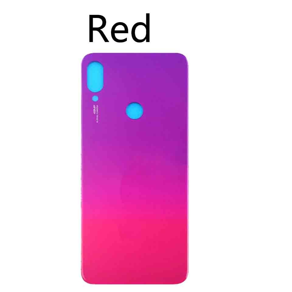 Para xiaomi redmi nnote 7 pro bateria de volta capa painel vidro porta traseira habitação caso substituição do escudo: Red-No tool