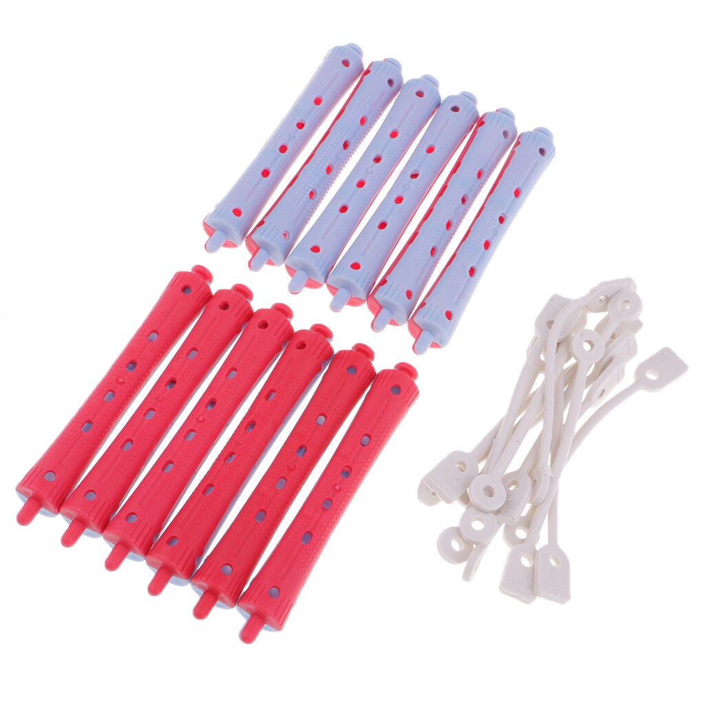 12 stk wave hairstyling perm stang barer curler frisørverktøy sett salong hårruller sett hårspenner hårstylingverktøy: 9 x 1.4 cm