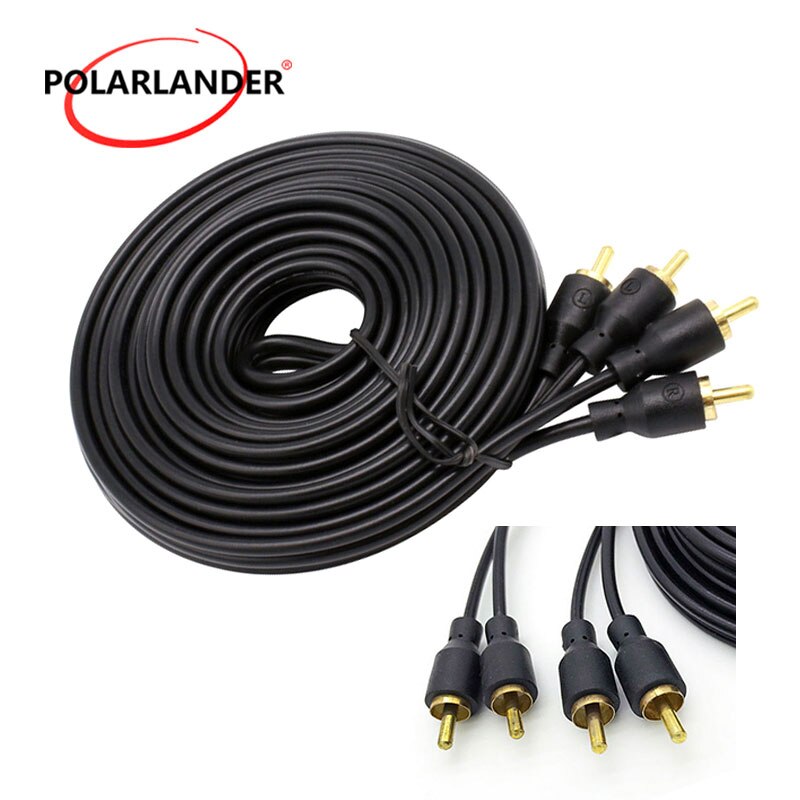Versterker Voedingskabel Koperen Lijn Rca Plug Phono Y Splitter Lead Adapter Kabel Connector Auto Audio Power Kabel 5 M draad