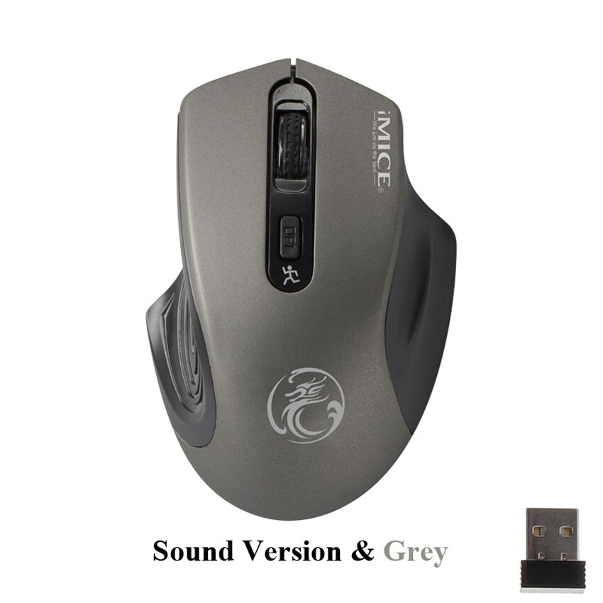 Cichy przyciski bezprzewodowa mysz 2.4 ghz oszczędzania energii optyczne minikomputer mysz myszy bezprzewofowe odbiornik USB dla PC Laptop Notebook: Sound Grey