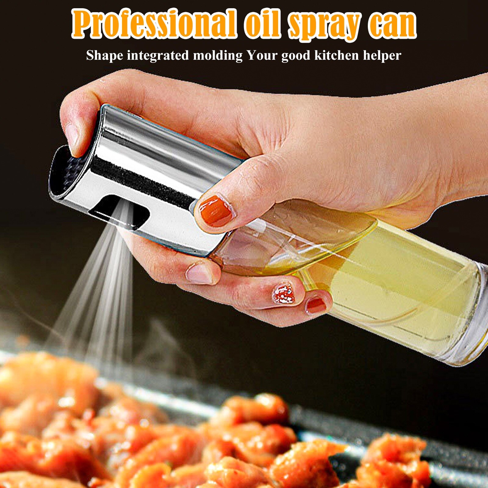 210ml Oil Spray Bottle Kitchen Cooking Baking Vinegar Mist Sprayer Barbecue Spray Bottle Cooking BBQ Tool Baking Accessories: H 100ml