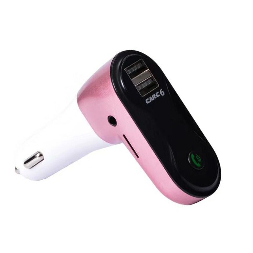 JINSERTA Handsfree Draadloze Bluetooth FM Transmitter Car Kit MP3 Speler TF SD USB LCD Auto Accessoires: Roze