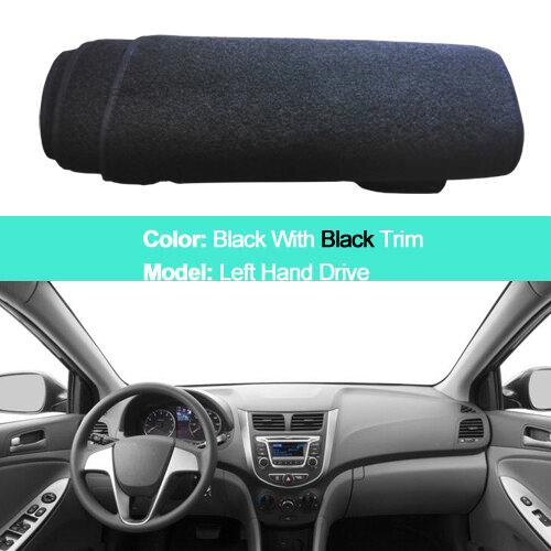 Cubierta de salpicadero interior de coche, alfombra de salpicadero, capa de cojín para Hyundai Solaris Accent Verna , serie RB de 4. ª generación, estilo de coche: Negro