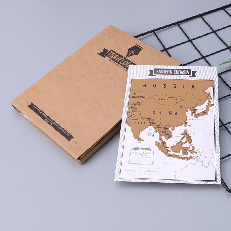 Diario Cuadernos para uso diario Mapa de rasguños ciudad Popular de viaje 8 mapas del mundo diario de viaje decoración personalizada Mapa de rasguños