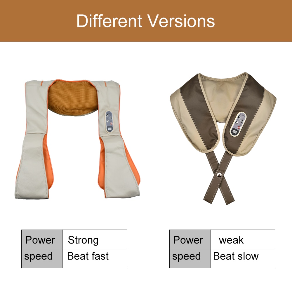 U Shape Electrical Shiatsu Body Shoulder Neck Massager Tapping kneading Massage Home Best HealthCare