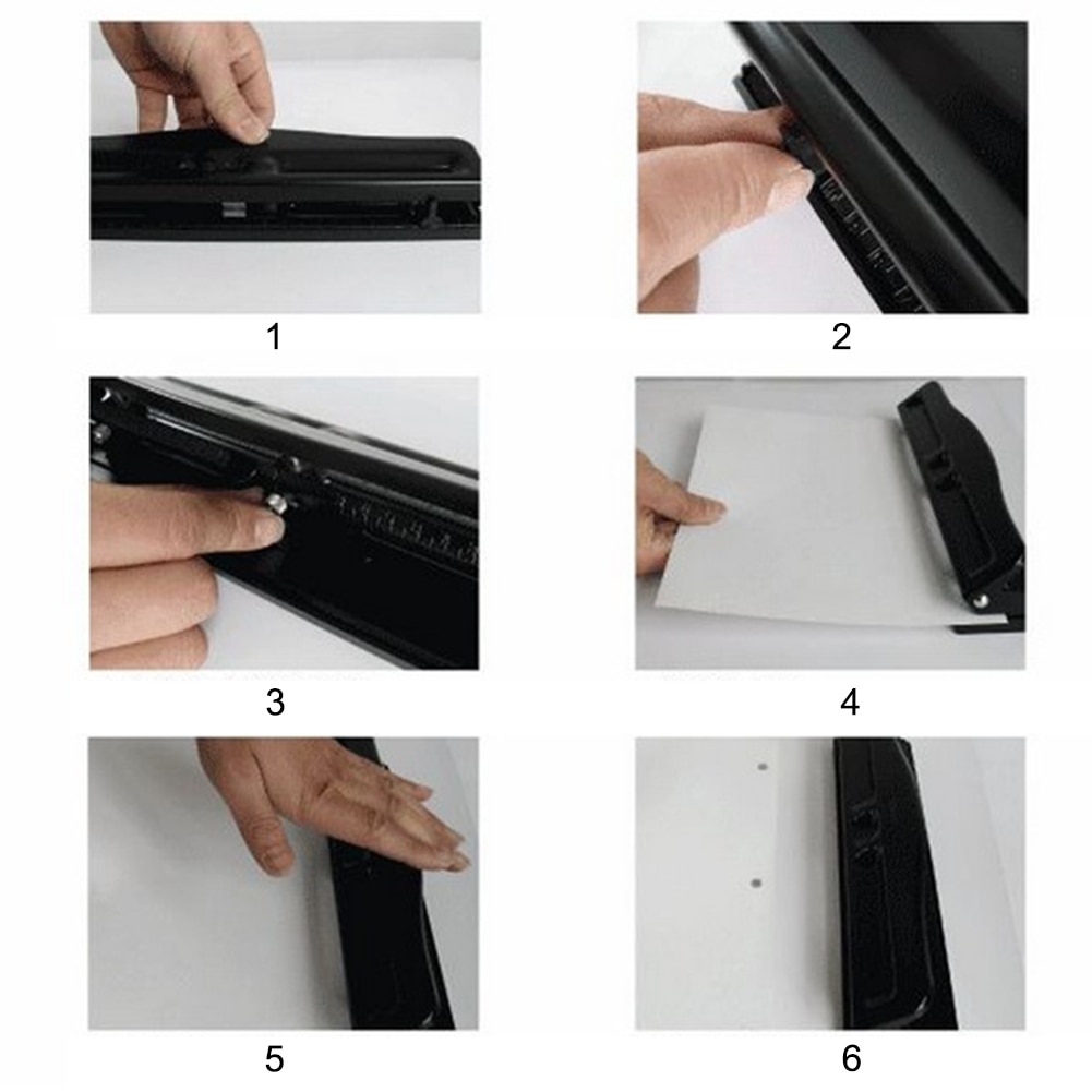 4-Hole Adjustable Hole Punch Suitable for A2 A3 A4 Paper, 10 pieces Paper One Time, 6mm Hole Size DIY Tools Office Binding