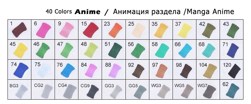 Touchfive Markers 12/24/30/40/60 80/168 Colors For Draw/Sketching/Alcohol/Dual Tip/Marker Sketchbook Artist Supples: 40 Anime Set