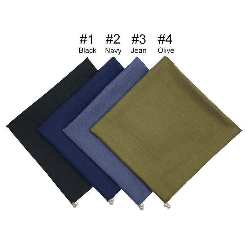 Vierkante hoofddoeken hangen grote parels dames moslim hijab viscose katoen maleisië hoofddoek tulband wrap 110 x 110cm