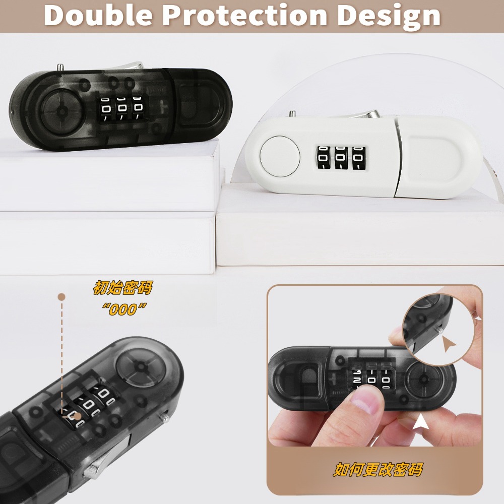 Drawer Password Lock Non Perforated Cabinet Door Safety Lock Double Opening Refrigerator Lock Home Office Anti-theft Lock