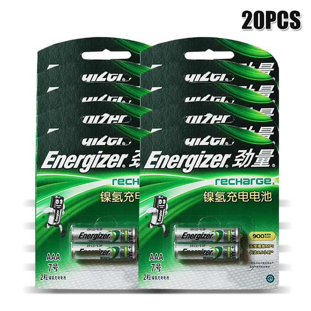 Energizer 1.2V 900mAh Ni-MH AAA Rechargeable Battery For Flashlight Mouse Camera Toy NIMH AAA 3A PreCharged Bateria Baterias: 20PCS