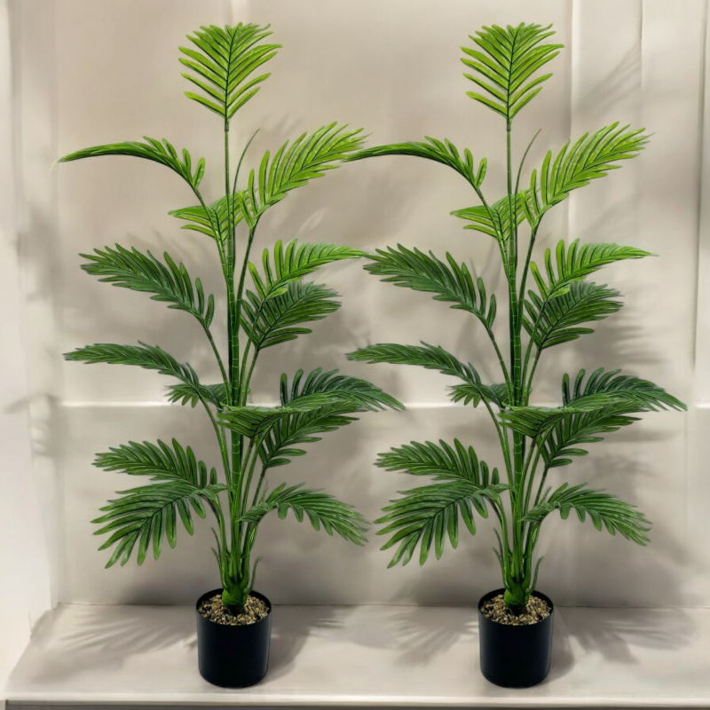 Grote kunstpalmplant15Blad - Perfecte keuze voor huis- en kantoordecoratie, binnen- en buitengebruik, exclusief wastafel