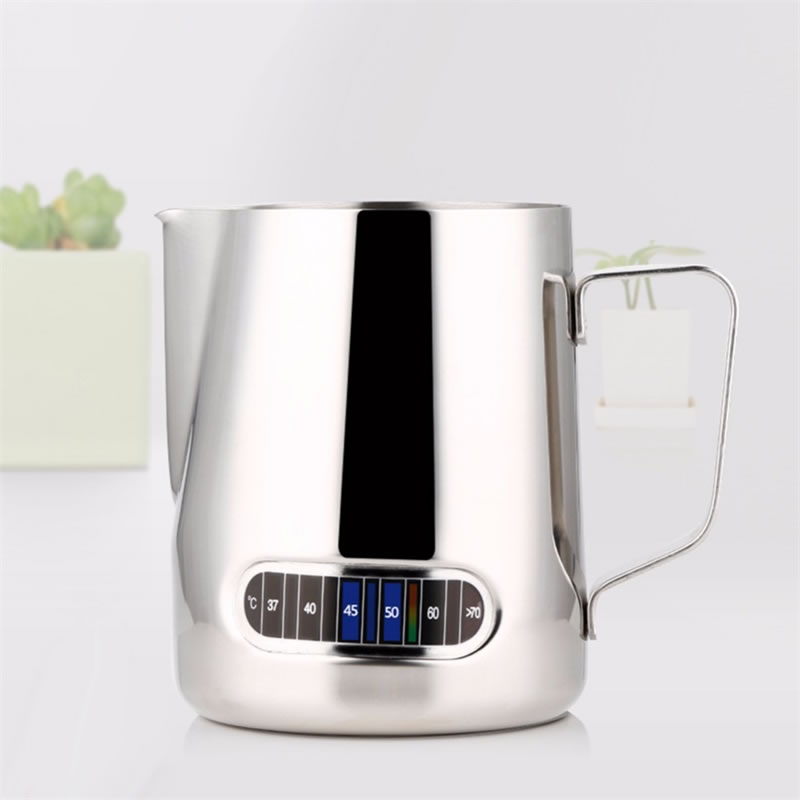 600 ml Rvs Opschuimen Kruik met Thermometer Espresso Koffie Pitcher Latte Art Melk Mok Barista Tool Cafe Accessoires