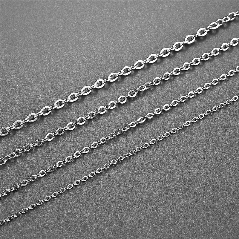 2m Stainless Steel Cable Chain 1mm 1.5mm 2mm 2.5mm Bulk Necklace Chain for DIY Jewelry Making Bracelet Accessories