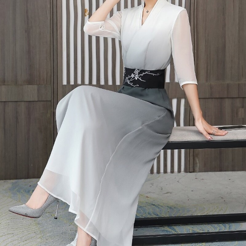 Vestido largo chino Qipao Ao Dai, vestido Oriental de Vietnam, Cheongsam tradicional chino Qipao, asiática, 11755